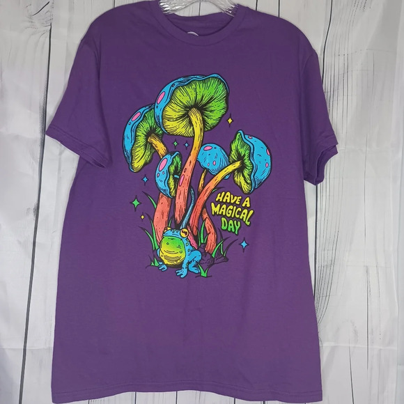 DOMA 100% cotton frog and mushroom men's t-shirt - Picture 1 of 7